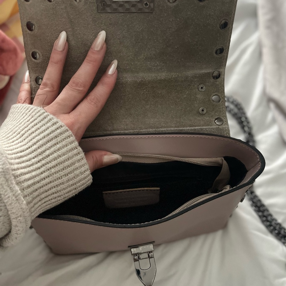 Taupe/lavender mini cross body